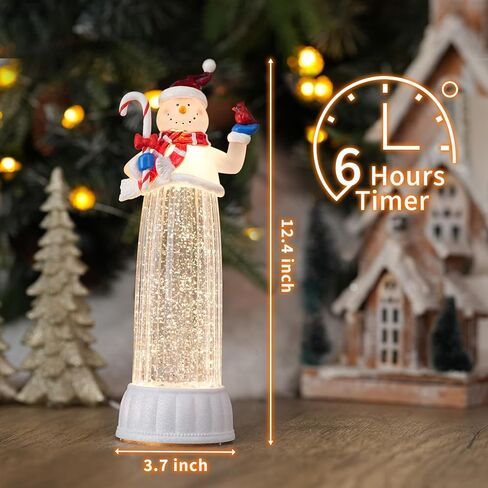عيد الميلاد سنو غلوب 12 "فانوس رجل ثلج مضاء مع الموسيقى 6H الموقت، USB/بطارية تعمل، عيد الميلاد ديكور المنزل في الأماكن المغلقة in Kuwait