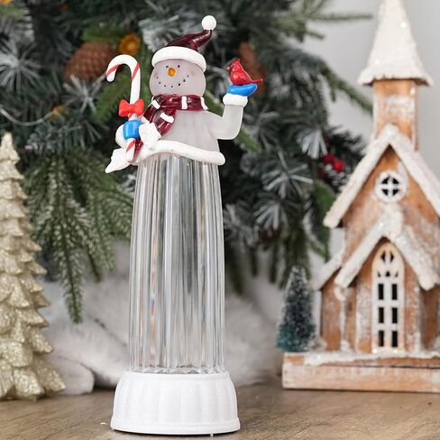 عيد الميلاد سنو غلوب 12 "فانوس رجل ثلج مضاء مع الموسيقى 6H الموقت، USB/بطارية تعمل، عيد الميلاد ديكور المنزل في الأماكن المغلقة in Kuwait