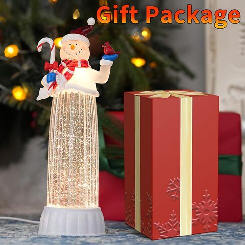 عيد الميلاد سنو غلوب 12 "فانوس رجل ثلج مضاء مع الموسيقى 6H الموقت، USB/بطارية تعمل، عيد الميلاد ديكور المنزل في الأماكن المغلقة in Kuwait