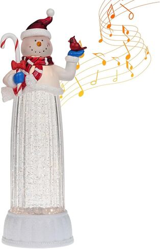 عيد الميلاد سنو غلوب 12 "فانوس رجل ثلج مضاء مع الموسيقى 6H الموقت، USB/بطارية تعمل، عيد الميلاد ديكور المنزل في الأماكن المغلقة in Kuwait