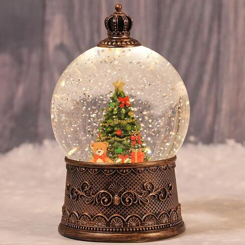 سنو غلوب عيد الميلاد، كرات ثلج عيد الميلاد المضيئة مع مؤقت، فانوس ثلجي لامع موسيقي يحوم للزينة (هدايا الدب) in Kuwait