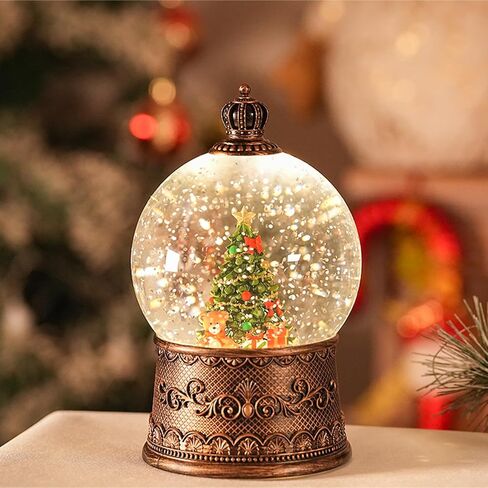 سنو غلوب عيد الميلاد، كرات ثلج عيد الميلاد المضيئة مع مؤقت، فانوس ثلجي لامع موسيقي يحوم للزينة (هدايا الدب) in Kuwait