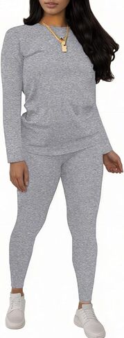 Womens Thermal Underwear Set - 2 Piece Base Layer Lounge Set Long Sleeve Shirts & Leggings for Cold Weather in Saudi Arabia
