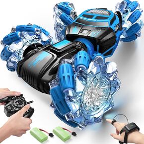 سيارة التحكم عن بعد، 4WD إيماءة الاستشعار RC ألعاب السيارات المثيرة، 2.4 جيجا هرتز 360 درجة دوران التضاريس المتعددة التي يتم التحكم فيها يدويًا سيارات RC الزاحفة للأولاد والبنات 8-12 عيد الميلاد