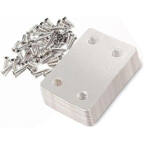 Unlorspy 10Pcs 2.4 x 1.5 Inch Metal Flat Straight Mending Plates, 1.5mm Thickness Stainless Steel Metal Flat Straight Brace Bracket with Screws for Furniture, Wood, Shelves, Cabinet(60mmx38mm, Black)