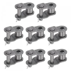 uxcell 8Pcs Chain Offset Half Link Roller, 1/2" Pitch Carbon Steel, Standard Chain End Connector Split Links for 08B Chain