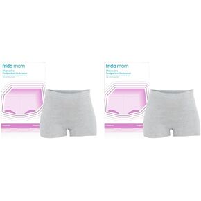 Frida Mom Women's Boyshort, Grey, Regular (Waist 28"-42" Stretched) (Pack of 2)