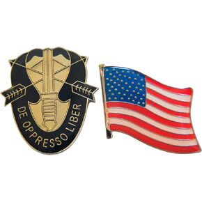 قبعة De Oppresso Liber الخاصة للقوات الخاصة باللون الأخضر وطية صدر السترة أو قبعة العلم الأمريكي الوطني أو دبوس وربطة عنق مع حقيبة ظهر من Novel Merk