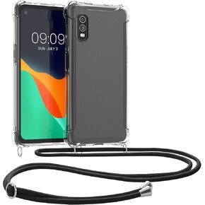 kwmobile Crossbody Case Compatible with Samsung Galaxy Xcover Pro Case - Clear TPU Phone Cover w/Lanyard Cord Strap - Transparent in Kuwait