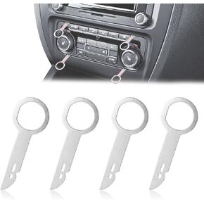 4PCS Radio Removal Tool, Car Radio Removal Key Tool, Car Radio Release Keys, Car Trim Removal Pry Tool Key, Radio Removal Tool Key Tool with Easy Grip Handles Suitable for Most Vehicles