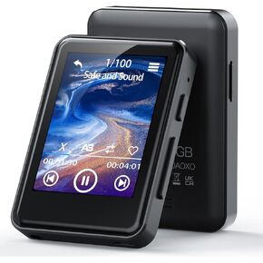 ZOOAOXO 128GB MP3 Player Bluetooth 5.2 with 2.4" Full Touch Screen,Portable Music Player with Speaker, HiFi Sound Quality, E-Book, Alarm Clock, Radio, Voice Recorder, Headphones Included