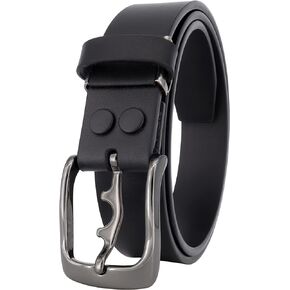 noesArk Casual Genuine Leather Jeans Belt for Men - Men’s Classic Work Business Dress Belts Non-Slip Made In Japan