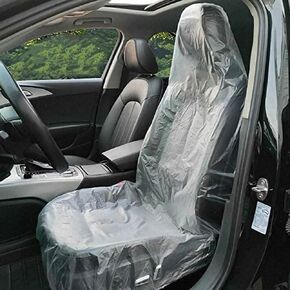 JESUNK 200 Pieces Disposable Seat Covers, Car Disposable Universal Plastic Seat Covers for Airplane Seats, Salon Chairs, Restaurant Seats, Bus Seats & More