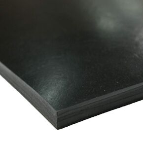 EPDM Sheet, Black, 0.375" Thick, 12" Width, 12" Length, 60A Durometer, ASTM D2000 BA