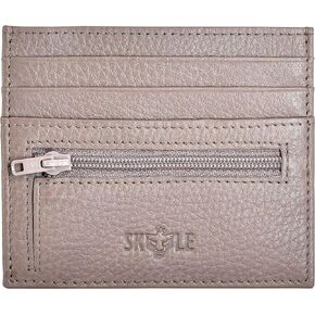 skyle Unisex Leather Wallet for Men & Women (MIdnight Blue), RFID Protected Front Pocket Wallets, Slim Card Holder with Zipper Pocket, Minimalist Smart Wallet for Men, Small Purse (J02-8513)