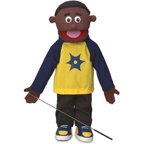 25" Jordan, Black Boy, Full Body, Ventriloquist Style Puppet