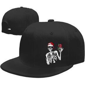 Snapback Hats Men Flat Bill Hats for Men Flat Brim Hat Fitted Hats for Men Cool Hats Skull Hat Black Baseball Hats