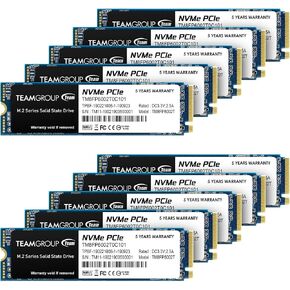 TEAMGROUP MP33 512GB 10 Pack SLC Cache 3D NAND TLC NVMe 1.3 PCIe Gen3x4 M.2 2280 Internal Solid State Drive SSD (Read/Write 1,700/1,400 MB/s) Compatible with Laptop & PC Desktop TM8FP6512G0C1P2