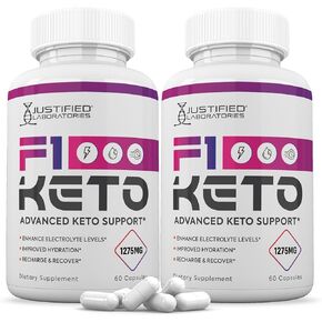 (2 Pack) F1 Keto Pills 1275MG New & Improved Formula Contains Apple Cider Vinegar Extra Virgin Olive Oil Powder Green Tea Leaf 120 Capsules