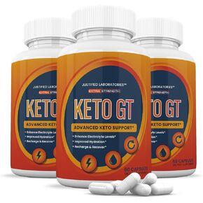 (3 Pack) Keto GT Keto Pills 1275MG New & Improved Formula Contains Apple Cider Vinegar Extra Virgin Olive Oil Powder Green Tea Leaf 180 Capsules