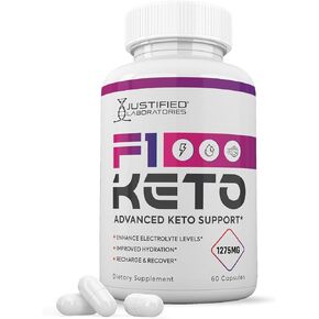 F1 Keto Pills 1275MG New & Improved Formula Contains Apple Cider Vinegar Extra Virgin Olive Oil Powder Green Tea Leaf 60 Capsules