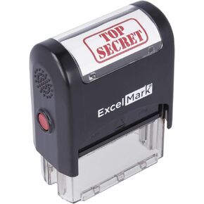 TOP Secret Self Inking Rubber Stamp - Red Ink (ExcelMark A1539) (Stamp Only)