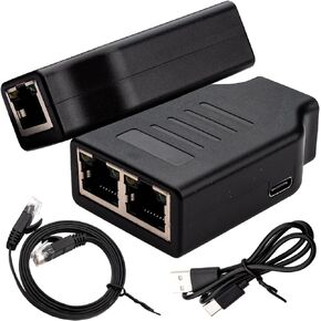 Leehitech Ethernet Splitter 1 to 2 Out 100 Mbps High Speed RJ45 LAN Splitter Gigabit Internet Splitter for Cat 5/5e/6/7/8, Support Two Devices Working Simultaneously
