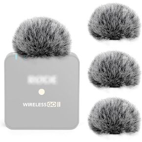 الزجاج الأمامي Cubilux لـ Rode Wireless Go II، 4 قطع من واقي الرياح فروي، الزجاج الأمامي، القطة الميتة، مرشح بوب لـ Rode Wireless Go 2