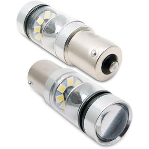 MASO 1156 Car Brake Lights, 100W BA15S 382 P21W XBD White LED Stop Reverse Parking Light Canbus Bulb Pack of 2