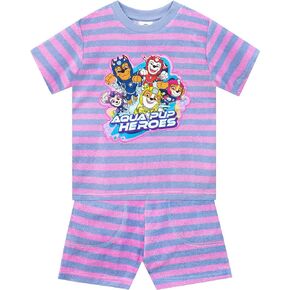 Paw Patrol T-Shirt and Shorts Set | Girls Summer Clothes | Marshall Chase Ryder Skye Beach Towel Shirt and Short