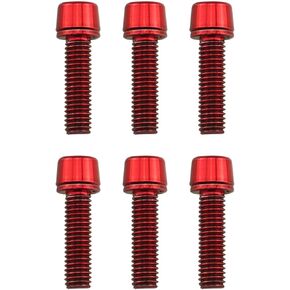 Ruiwaer 6PCS Red M5x18 Stainless Steel Bicycle Disc Brake Rotor Bolts Mountain Bike Disc Brake Caliper Bolts MTB Disc Brake Adapter Bolts