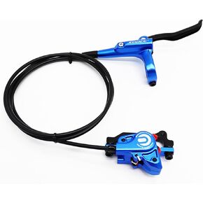Meteorolite MTB Front Hydraulic Disc Brakes, Blue Aluminum Alloy Hydraulic Brakes for Mountain Bike Right Rear 1700mm Hydraulic Bicycle Brakes with is/PM Adapter Fit 160mm Rotor