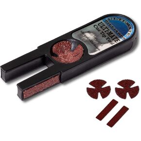 Ulti-Mate Pool Billiard Cue TIP Tool 5 in 1 Trimmer Burnisher Shaper Tapper Conditioner w/1 Set of Replacement Abrasives - Made in The USA in Kuwait
