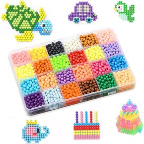 Magic Non-Iron Fuse Beads Kit 5mm 24 Colors 3600 Beads Refill Pack (3600+ Beads Complete Set)