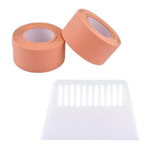2 Rolls Caulk Tape Sealant Strip,Caulk Tape Waterproof Self Adhesive,Oil-Proof, Easy to Use, for Toilet, Gas Stove, Sink, Basin(White)