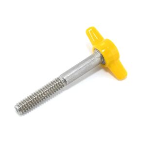 1/4"-20 x 2" Thumb Screw Stainless Steel - Yellow Tee Wing Plastic Knob - Standard/Coarse Thread Thumbscrew - Length: 2.000" - Proudly Built in USA - Package of (4)