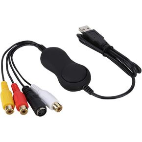 Game Capture Card, RCA to USB 2.0 Analog Video Grabber Adapter 1080P HD Recorder Compatible with Windows, for Mac, for Linux for Live Streaming