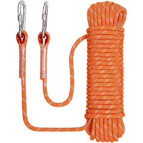 NorthPada 3/8 in (10mm) x 9.8 ft (3Meter) Rock Climbing Rope Nylon Static Outdoor Boat Anchor Marine Rope Dock Lines Arborist Tree Climbing Felling Rope Rappelling Rope Rescue Rope Reflective Orange