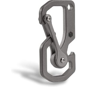 KeyUnity KU06BK Titanium Carabiner Keychain Tool, Bottle Opener with Screw Bit Driver for Everyday Carry