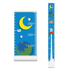 Nustila Color Block Growth Chart for Kids Baby Height Chart Ruler Removable Canvas Wooden Frame Hanging Wall Rulers Measurement Charts for Toddler Room Nursery Decor - 79"X7.9" with Beige Wood
