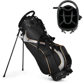 Mayjooy Golf Stand Bag, Portable Golf Bag w/8 Way Dividers, Organized Easy-Storage Stand Bag w/Durable Fabric,Black