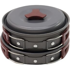 مجموعة أدوات الطبخ من VINQLIQ® للتخييم وإشعال النار، مجموعة معدات الطبخ للمطبخ، خفيفة الوزن، ومتينة، أوعية وعاء، معدات الظهر للاستخدام في الهواء الطلق، وحقائب الظهر، والمشي لمسافات طويلة، والنزهة (10 قطع) in Kuwait