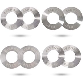 44SPORT Olympic Fractional Steel Plates -Pair of 1/4, 1/2, 3/4, 1 lb Weights (8 Total)