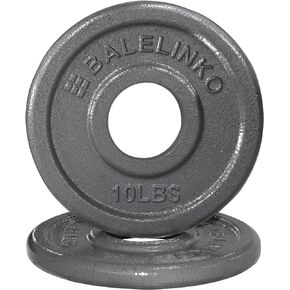 لوحة وزن من الحديد الزهر مقاس 2 بوصة من Balelinko لتدريبات القوة ورفع الأثقال وتمارين كروس فيت، مجموعة من قطعتين، 10 رطل، رمادي in Kuwait