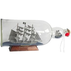Hampton Nautical Flying Dutchman Model Ship in a Glass Bottle, 11"