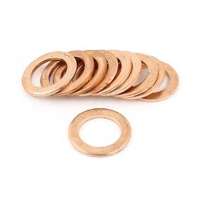 uxcell 10Pcs 13mmx20mmx1.5mm Copper Crush Washer Flat Oil Seal Gasket