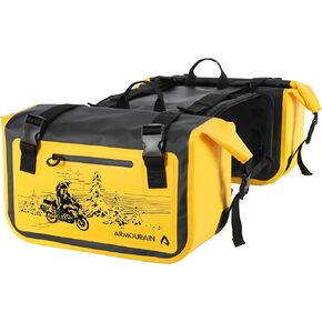 ARMOURAIN Motorcycle Side Bag 60L (30L*20) Trunk Seat Bag Saddle Bag Motorcycle Accessories (Grey)