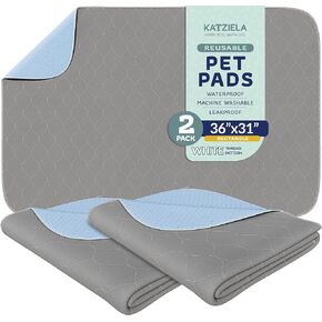 Washable Dog Pee Pads (36x31, Blue Stitching)