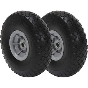 COSCO 12099FFY2E 10 Inch Low Profile Replacement Hand Trucks, Flat-Free, (Yellow, 2 Pack) Wheels