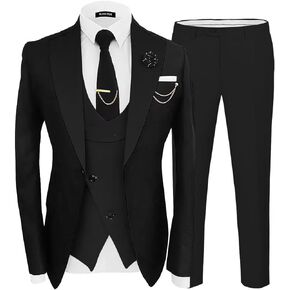 Mens Suits Slim Fit 3 Piece Suit Formal Wedding Suits Prom Tuxedo Blazer Vest Pants Set